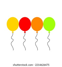 Multi Colored Balloons On A White Background