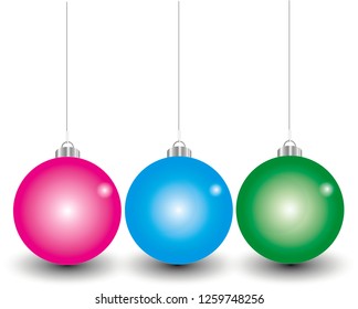 Multi colored balls ,Vector christmas ball 