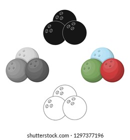 multi colored bowling balls.Bowling fun at the pub. Pub single icon in cartoon style vector symbol stock illustration.