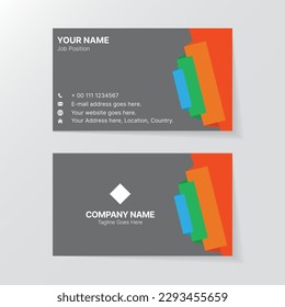 Multi Colored Business Card Design, Visiting Card Template, Colorful Card