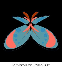 Multi colored Butterfly Vector illustration set, Simple butterfly flat icon Collection butterfly watercolor, isolated on a white