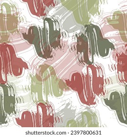 Multi colored cannabis leaves seamless pattern.   Hand drawn uneven cute crossing stripes, wavy lines, streaks, bars. 