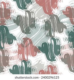 Multi colored cannabis leaves seamless pattern.  Grunge scribbles.