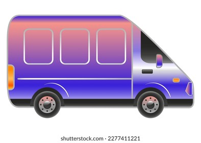 Multi -colored cargo minibus vector illustration