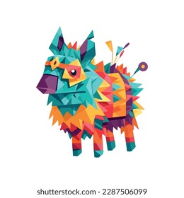 Icono de pinata del partido de caricatura multicolor aislado