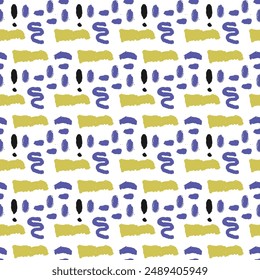 Multi colored charcoal pencil shapes and doodles seamless pattern. Hand drawn vector quirky shapes in punk or childish style. Naive playful abstract charcoal scribbles. Doodles and curved lines.