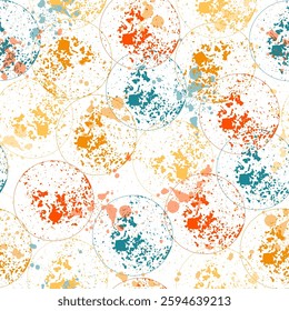 Multi colored circle shapes or spheres seamless pattern of pastel yellow, purple, blue, pink color. Bubble pattern  Seamless structure of colorful bubbles.