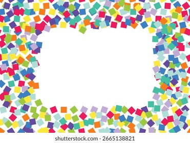 Fondo de confeti multicolor. Fondo de marco de celebración de confeti