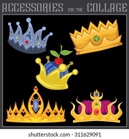 Multi colored crowns with precious stones