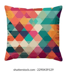 multi colored cushion brings relaxation to bedroom isolated