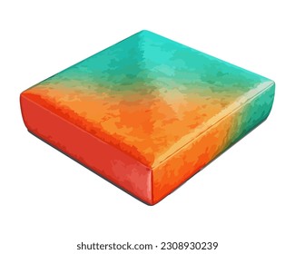 Multi colored cushion isolated icon isolated