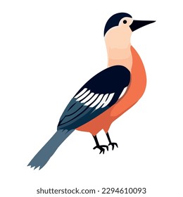 Multi colored cute bird icon isolated