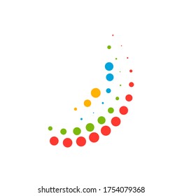multi colored dots vector on white background	