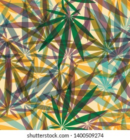 multi colored earth toned seamless repeating cannabis pattern