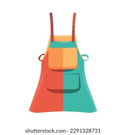 icono de diseño de delantal de tela multicolor aislado