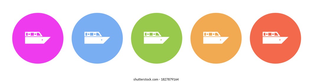 Multi colored flat icons on round backgrounds. Cruiser voyage multicolor circle vector icon