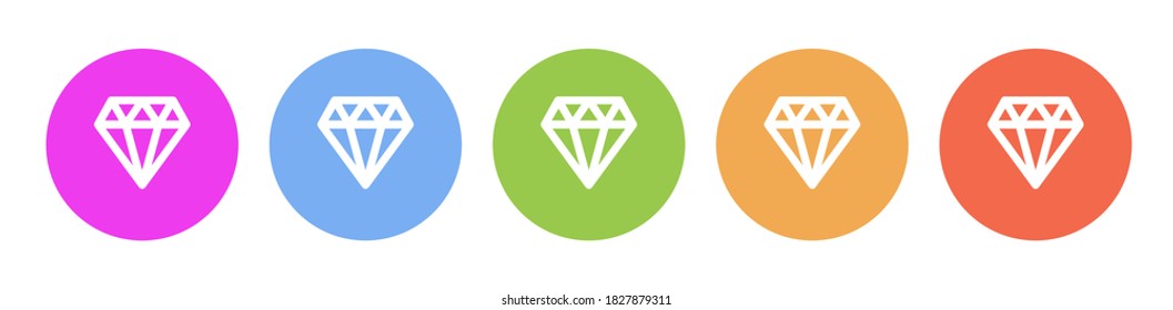 Multi colored flat icons on round backgrounds. Diamond multicolor circle vector icon