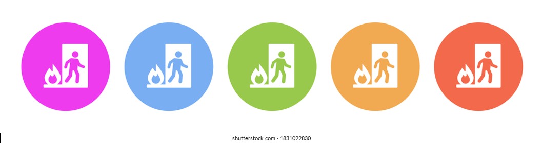 Multi colored flat icons on round backgrounds. Emergency, evacuation, exit, insurance multicolor circle vector icon