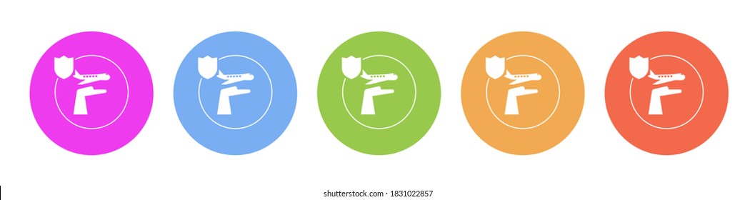 Multi colored flat icons on round backgrounds. travel, insurance, fly, plane multicolor circle vector icon