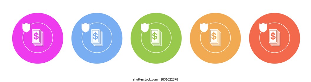 Multi colored flat icons on round backgrounds. money, business, insurance multicolor circle vector icon