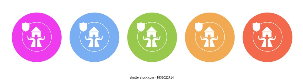 Multi colored flat icons on round backgrounds. home, insurance multicolor circle vector icon