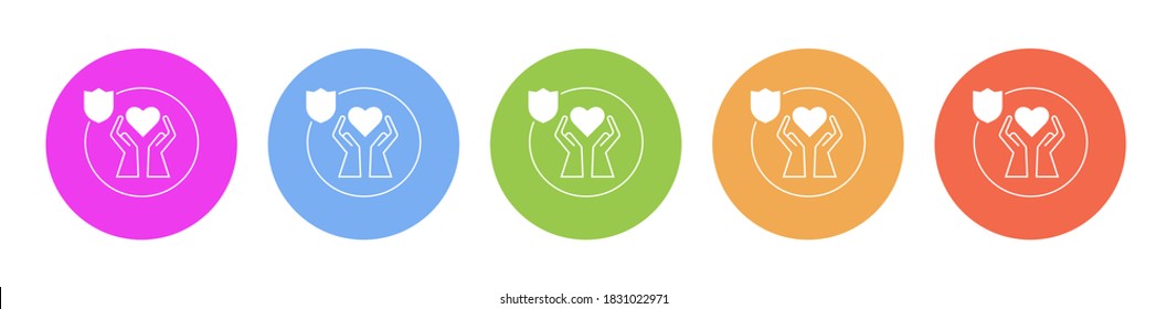 Multi colored flat icons on round backgrounds. human, insurance, health, heart multicolor circle vector icon