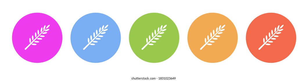 Multi colored flat icons on round backgrounds. Agriculture, wheat multicolor circle vector icon
