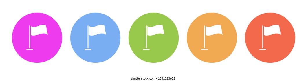 Multi colored flat icons on round backgrounds. flag multicolor circle vector icon