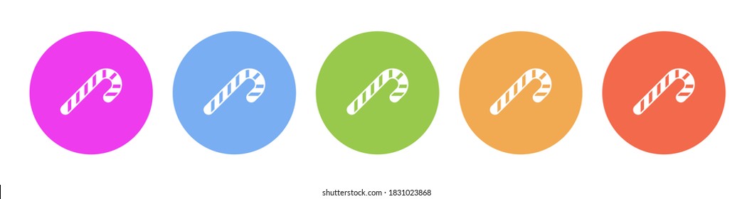 Multi colored flat icons on round backgrounds. candycane multicolor circle vector icon
