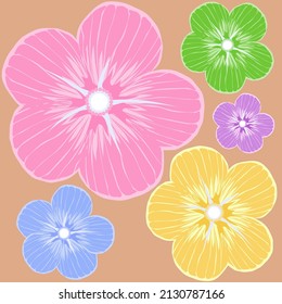 flores multicolores.diseño vectorial.Fondo floral.