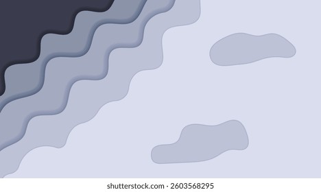 multi colored gray and white wavy papercut with overlap layers background