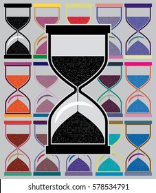 Multi colored hourglass.
Abstract color vector illustration on the theme - a mechanism to display the time.
