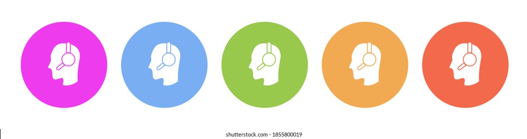 Multi colored icon call center emergency. Button banner round badge interface for application illustration