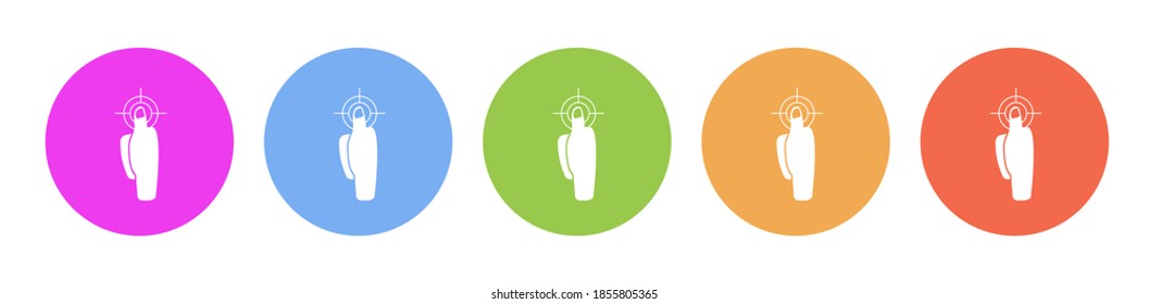 Multi colored icon Finger print security. Button banner round badge interface for application illustration