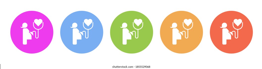 Multi colored icon Life pregnant medicine. Button banner round badge interface for application illustration