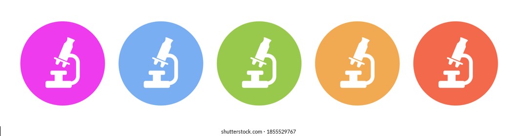 Multi colored icon Microscope. Button banner round badge interface for application illustration