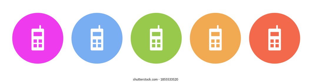 Multi colored icon mobile. Button banner round badge interface for application illustration