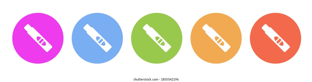 Multi colored icon Pregnant test. Button banner round badge interface for application illustration