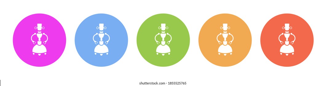 Multi colored icon Robot technology. Button banner round badge interface for application illustration