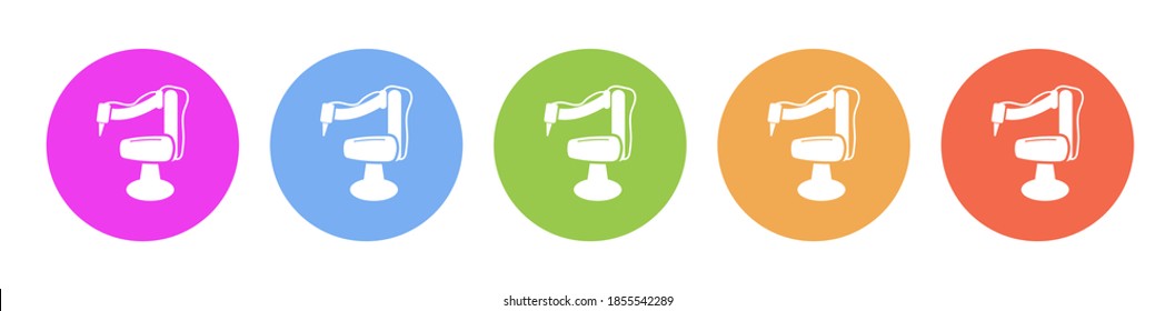 Multi colored icon Robot technology industry factory. Button banner round badge interface for application illustration