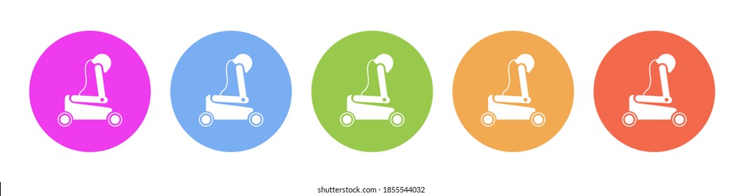 Multi colored icon Robot technology industry factory. Button banner round badge interface for application illustration