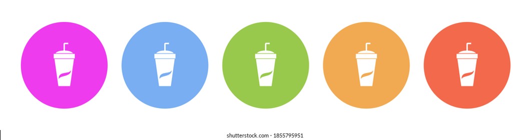 Multi colored icon soda. Button banner round badge interface for application illustration