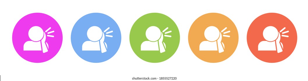 Multi colored icon Toothache. Button banner round badge interface for application illustration