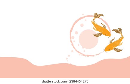multi colored koi fish On a white background. Vector illustration.