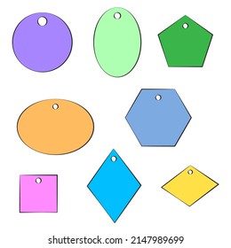 Etiquetas multicolores diferentes. Icono de la etiqueta de precio del cupón de venta. Ilustración vectorial. imagen de stock. 