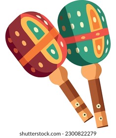multi colored maracas over white
