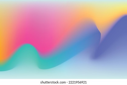 Multi colored messy wave gradient pattern. Futuristic fine art wallpaper. 