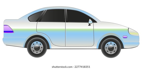 multi -colored passenger car vector illustration