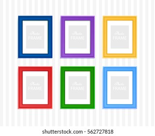 Multi colored photo frames for children picture composed in composition.
Insert photo memory or use photo frame for decoration pictures.