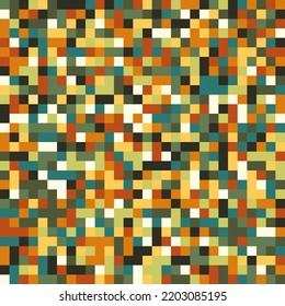 Multi colored Pixel Background in Art Style. Abstract vector Background of squares of different shades